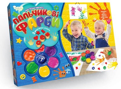 Набір креативної творчості "Пальчикові фарби 7 кольорів", Danko Toys, PK-01-02 PK-01-02 фото