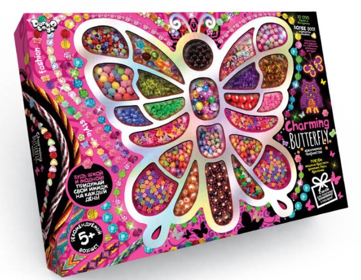 Креативний набір бісеру "Charming butterfly", Danko Toys, CHB-01-01  CHB-01-01 фото